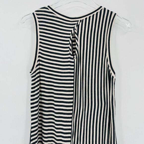 Cabi Size Small Charcoal Gray Striped Sleeveless London Tank Top Jersey Knit - Picture 10 of 11